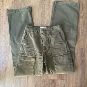 Zara Khaki Straight Leg Pants